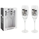 Mr and Mrs Happy Champagne Flute