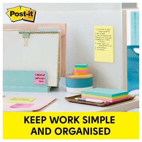 Post-It Canary Yellow Lined Notes 8pk (4x6in)