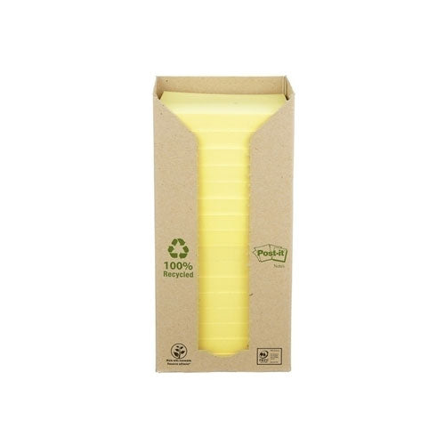 Post-It Recycled Notes Canary Yellow 16pk