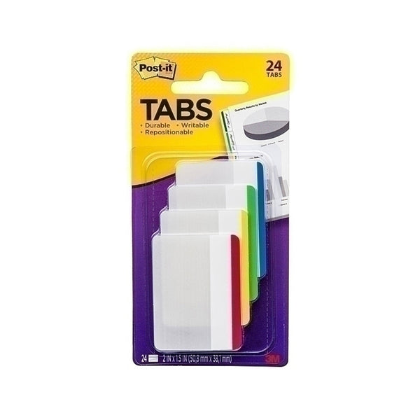 Post-It Primary Colours Filing Tabs (50x38mm)