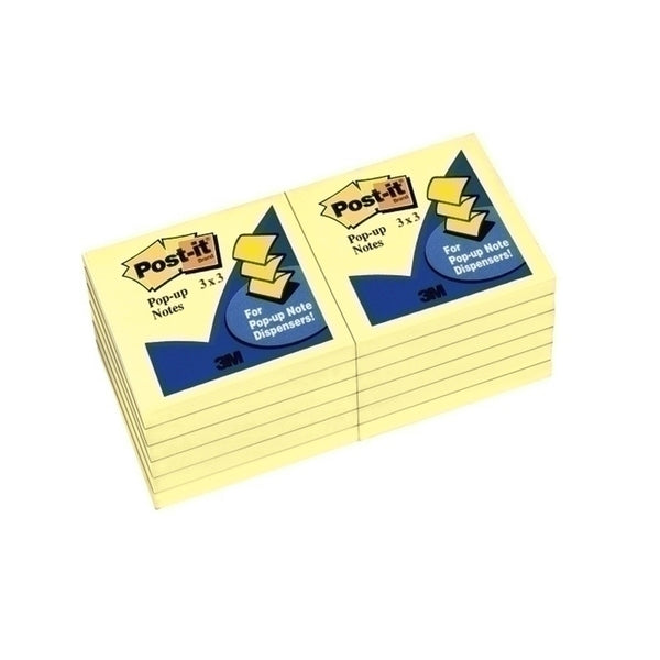 Post-It Pop-up Notes Canary Yellow 12pk (76x76mm)