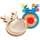 Wooden Reindeer Pendants with Cabochon 10pcs