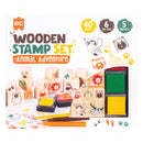 Educational Colours Wooden Stamp Set 51pcs