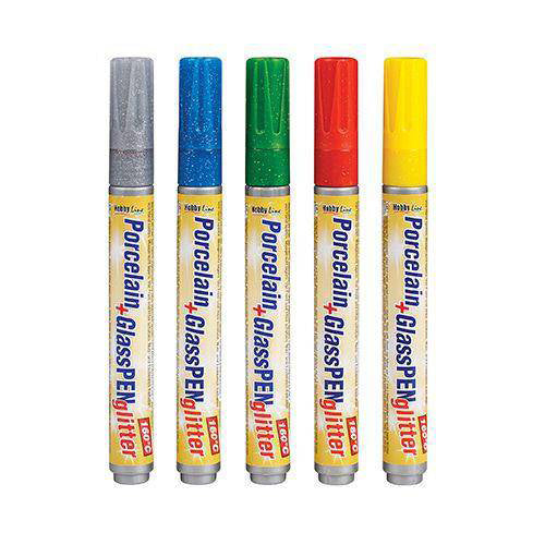 Porcelain and Glass Glitter Markers 5pcs