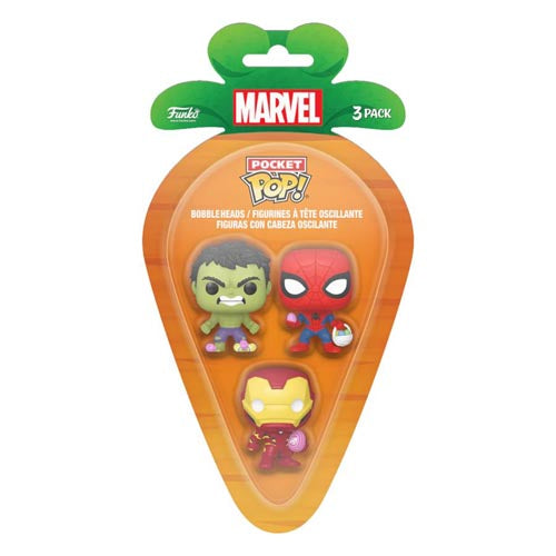 Spider-Man, Iron Man & Hulk Carrot Pocket Pop! 3pk