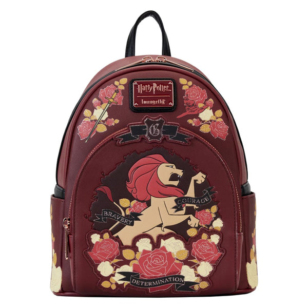Harry Potter Gryffindor House Floral Tattoo Mini Backpack