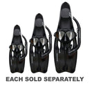 Challenger Adult Silicone Mask, Snorkel & Fin Set (Black)