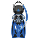 Crystal Junior Silicone Mask, Snorkel & Fin Set (Dark Blue)