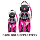 Crystal Junior Silicone Mask, Snorkel & Fin Set (Pink)