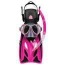 Crystal Junior Silicone Mask, Snorkel & Fin Set (Pink)