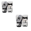 Morgan Aventus Leather Curved Bag Mitts (White/Black)
