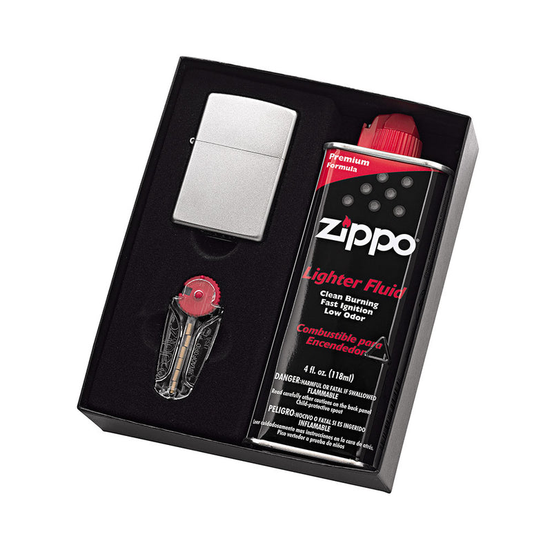 Zippo Lighter with Fluid and Flints Gift Pack