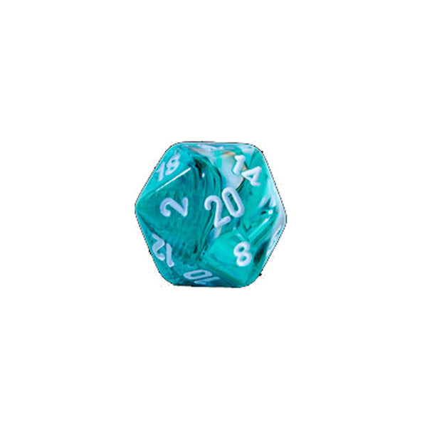 Chessex D20 Dice Marble Mini-Polyhedral (Oxi-Copper white)