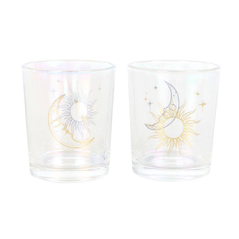 Sun and Moon Glass Votice Holders (Set of 2)