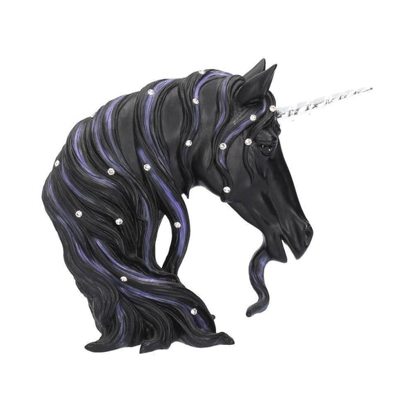 Jewelled Midnight Black Unicorn Ornament 15cm