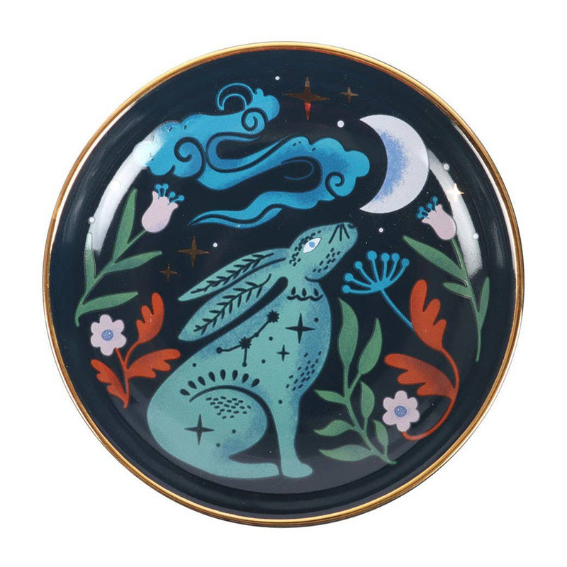Midnight Hare Ceramic Trinket Dish