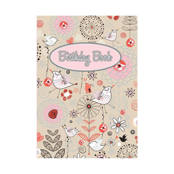 Ozcorp Pink Birds Birthday Book (100x150mm)