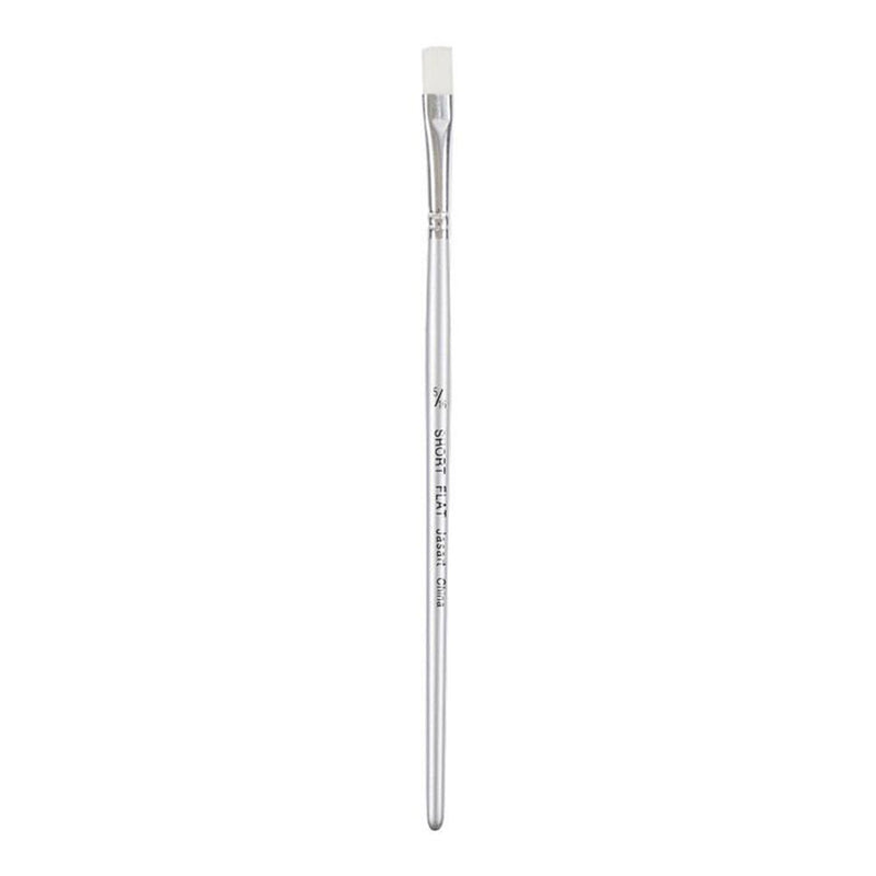Jasart Taklon Short Flat Brush (White)