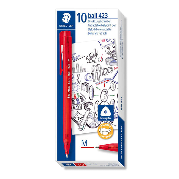 Staedtler Red Ballpoint Pen Medium (Pack of 10)