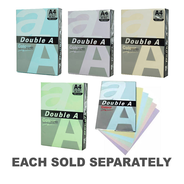 Double A A4 80gsm Pastel Colour Copy Paper 500pcs