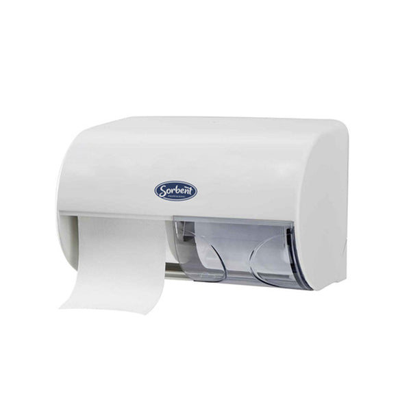 Sorbent Double Tissue Toilet Roll Dispenser (White)