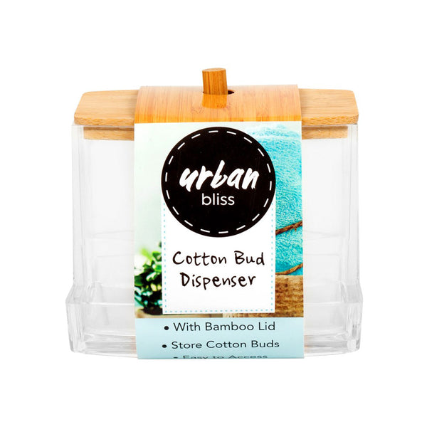 Urban Bliss Cotton Bud Holder with Bamboo Lid