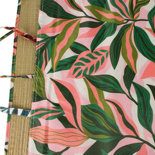 Printed Straw Beach Mat Blush Palm (180x70cm)