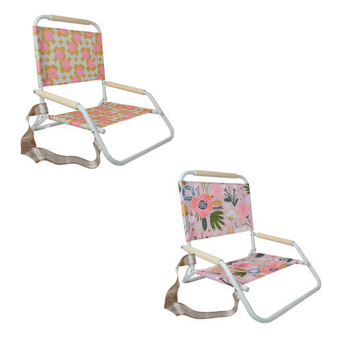 Foldable Beach Chair w/ White Frame (60x58x50cm)