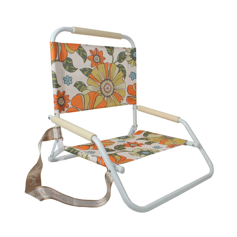 Foldable Beach Chair w/ White Frame (60x58x50cm)