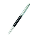 100 Brushed Chrome Cap/Black Trim Medium Fountain Pen