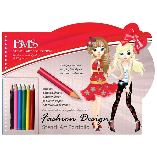 Fashion Design Folio with Pencils & Adhesive Appliques