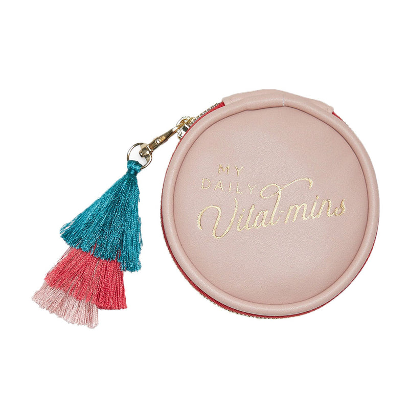 DesignWorks Ink Leather Pill Box with Tassel
