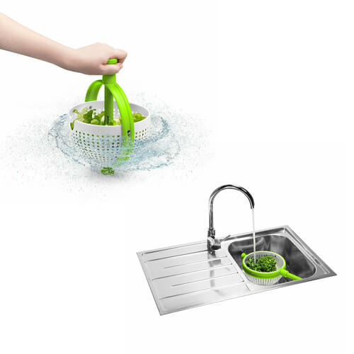 Spina Spinning Colander (Green/White)