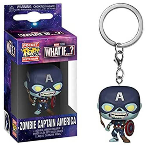 What If Zombie Captain America Pocket Pop! Keychain