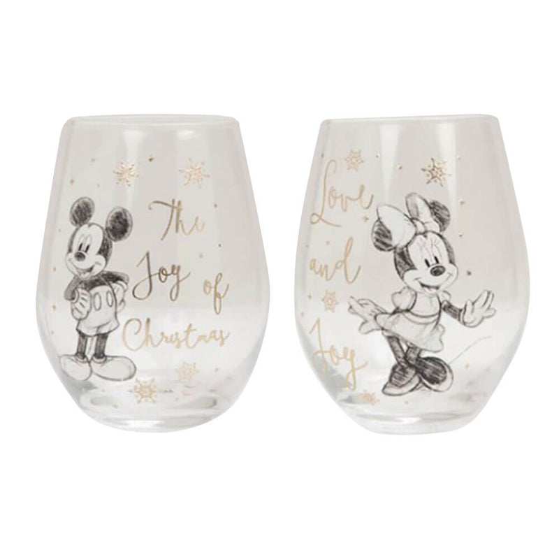 Disney Mickey & Minnie Collectible Set of 2 Glasses