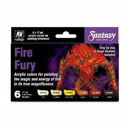 Vallejo Fantasy Color Series Fire Fury Set of 6