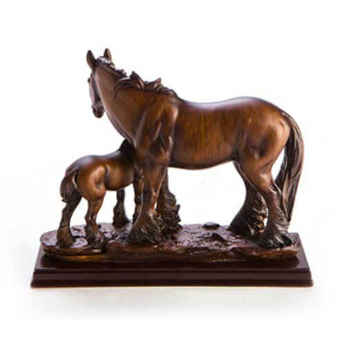 2 Horses Family Figurine
