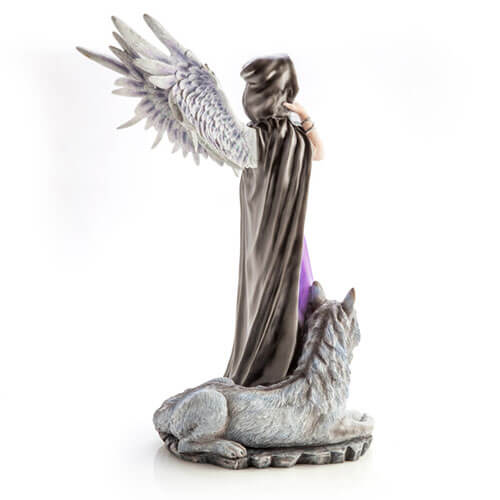Large Angel in Purple Gown w/ Wolf Companion