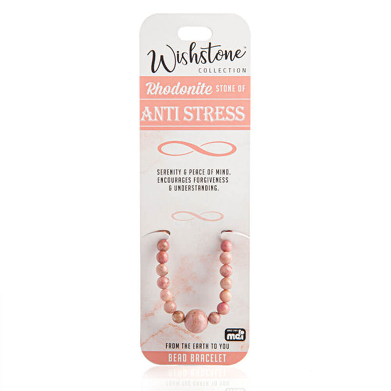 Wishstone Collection Rhodonite Bead Bracelet