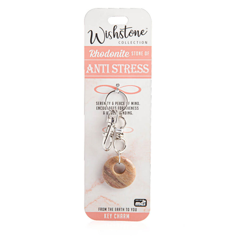 Wishstone Collection Rhodonite Key Charm
