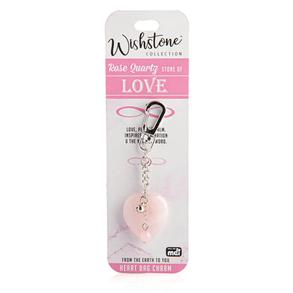 Wishstone Collection Rose Quartz Heart Bag Charm