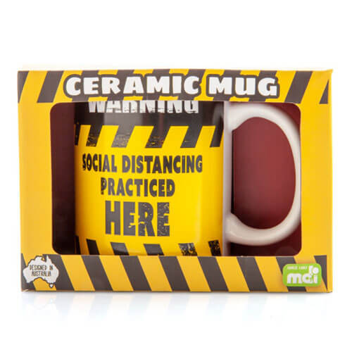 Social Distancing Warning Sign Coffee Mug
