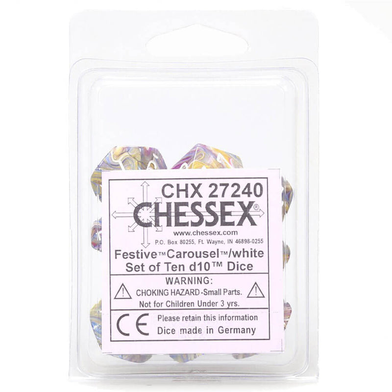 Chessex D10 Polyhedral 10-Die Festive Set