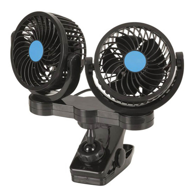 Dual 100mm 12V Fans w/ Clamp Mount