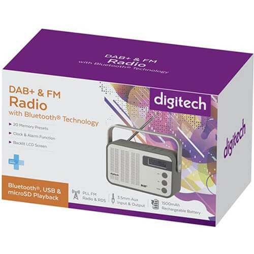 Portable DAB+ and FM Radio w/ USB Micro SD card & Bluetooth