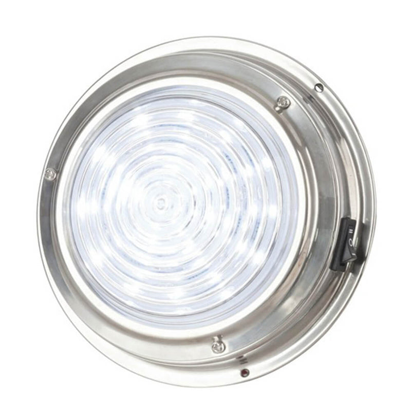 Dome Type LED Light & Switch (140mm SS White & Red)
