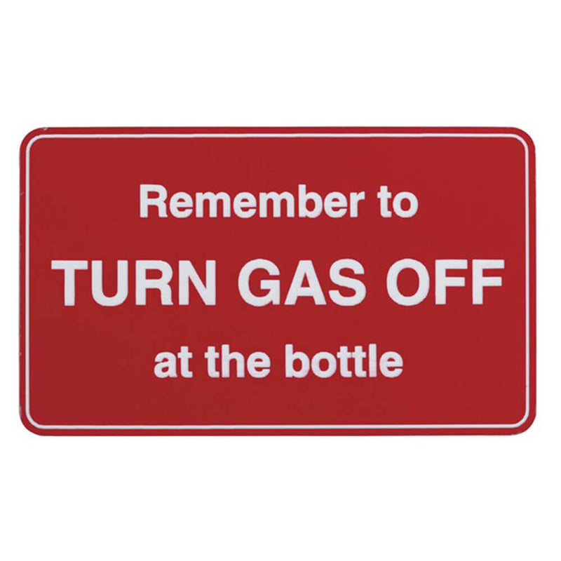Adhesive Turn Off Gas Sticker Sign (100x60mm)