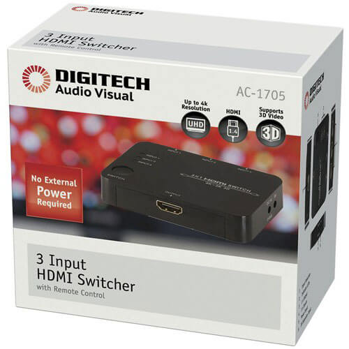 HDMI Switcher with Remote Control (1.4V 3In/1Out)