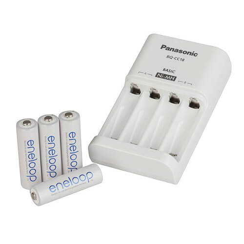 Panasonic Battery Charger w/ 4 Eneloop Batteries (Ni-MH)