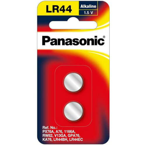 2 pack Panasonic LR44 Alkaline Button Battery